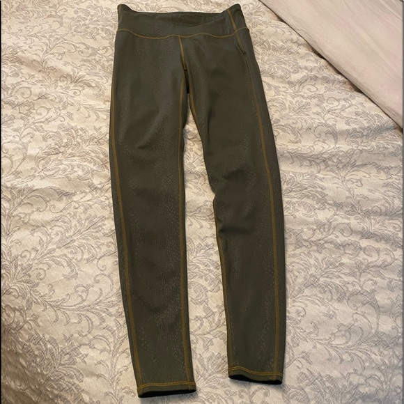 Dark Army/Olive Green Legging Snakeskin Print - Picture 1 of 6